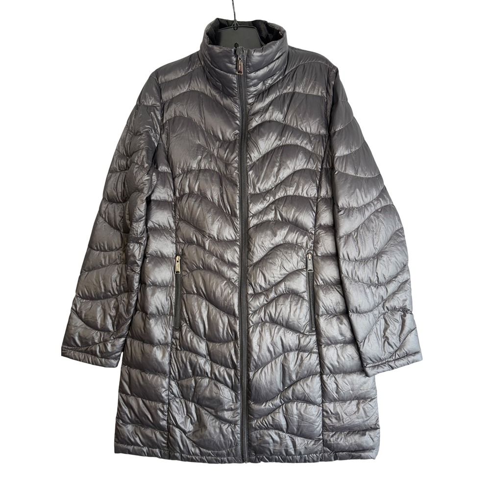 Womens Premium Duck Down Packable Puffer Jacket M Black Quilted Long Lightweight